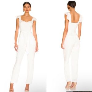 (2/$20) More To Come Gloria Flutter Jumpsuit in White Size XL